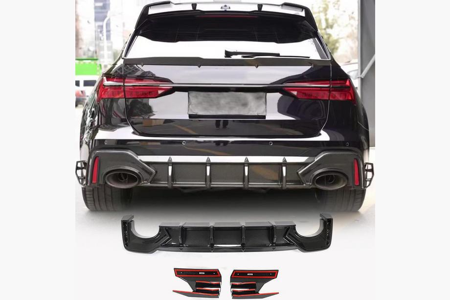Audi A6 C8 2018–2025 Difuzor Spate Bara (pentru RS6, Carbon) Image
