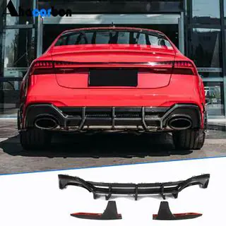 Difuzor bara spate (pentru RS7 2018-2022, Carbon Uscat) Audi A7 2018- foto 1