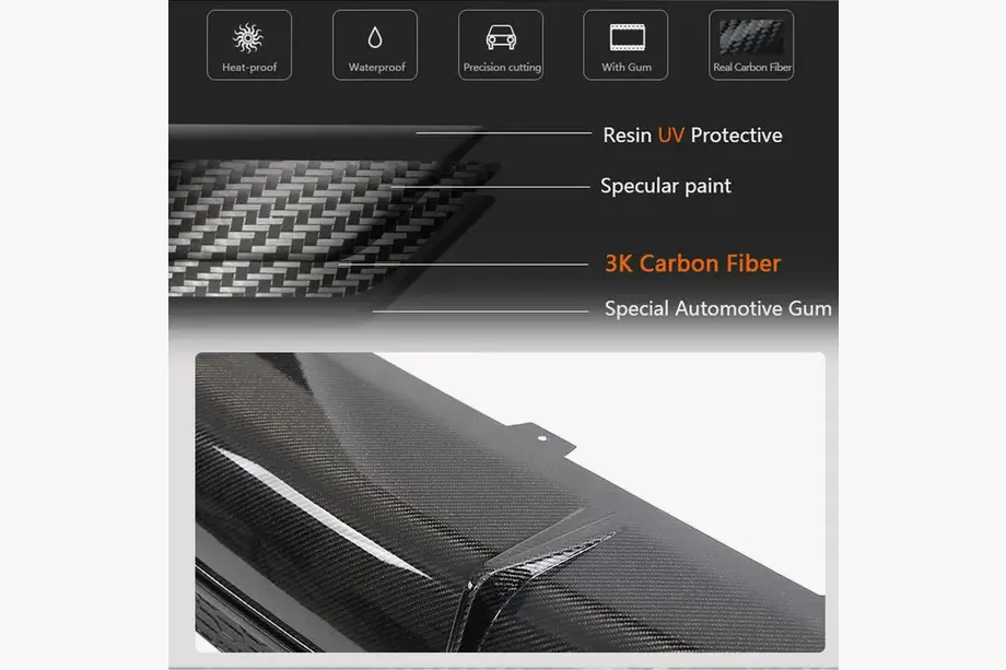 Difuzor Bara Spate (2020-2023, Carbon) foto 4