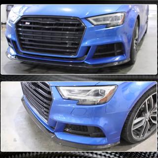 Prelungire bara fata Lip V5 (pentru S-Line Sedan 2017-2020, Carbon) Audi A3 2012-2020 foto 4