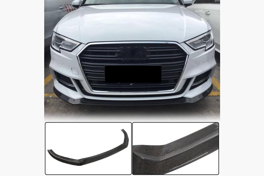 Audi A3 2012-2020 Prelungire bara fata Lip V5 (pentru S-Line Sedan 2017-2020, Carbon) Image