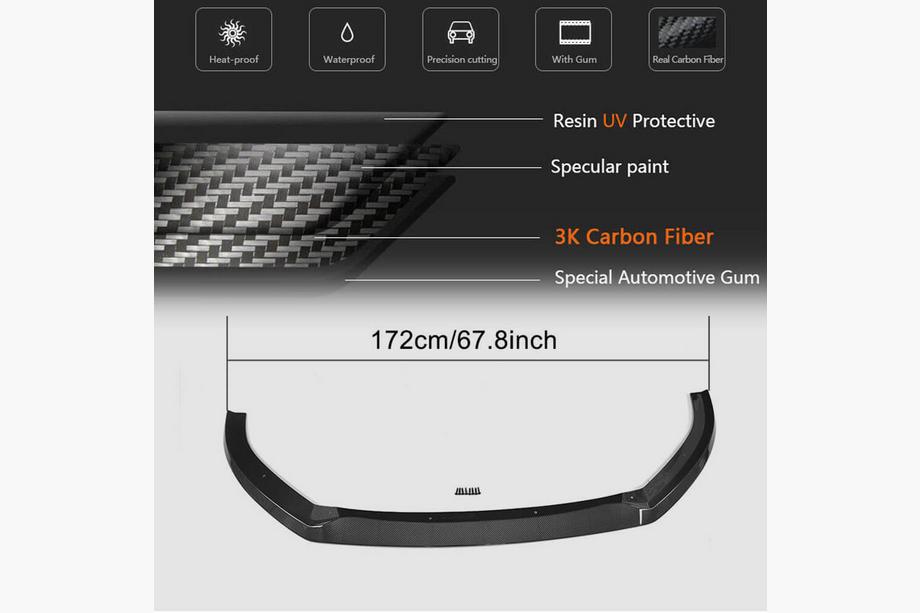 Audi A3 2012-2020 Prelungire bara fata Lip V5 (pentru S-Line Sedan 2017-2020, Carbon) Foto 6