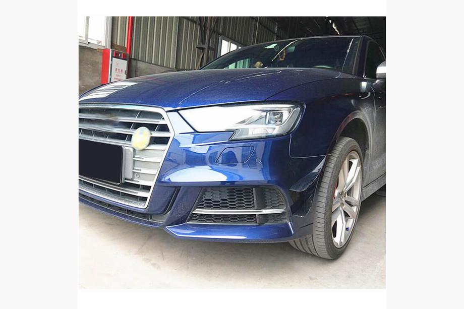 Audi A3 2012-2020 Bara de buza fata (pentru S-Line Sedan 2017-2020, Carbon) Foto 2