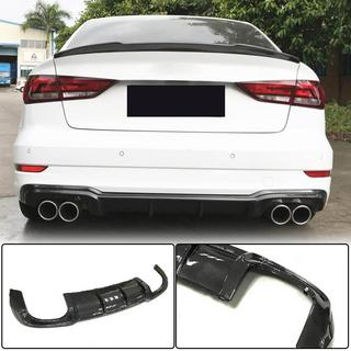 Difuzor bara spate V5 (pentru S-Line Sedan 2017-2020, Carbon) Audi A3 2012-2020 foto 1