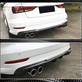 Difuzor bara spate V5 (pentru S-Line Sedan 2017-2020, Carbon) Audi A3 2012-2020 foto 4