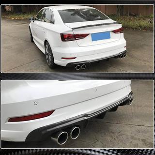 Difuzor bara spate V4 (pentru S-Line Sedan 2017-2020, Carbon) Audi A3 2012-2020 foto 3
