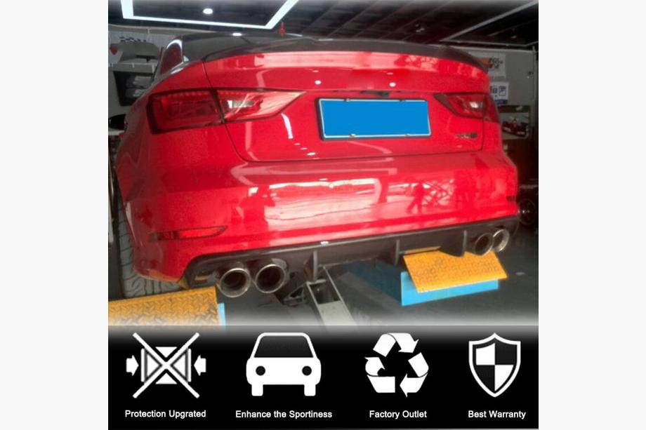 Audi A3 2012-2020 Difuzor bara spate V2 (pentru S-Line Sedan 2012-2016, Carbon) Foto 3