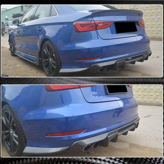 Difuzor bara spate V1 (pentru S-Line Sedan 2012-2016, Carbon) Audi A3 2012-2020 foto 3
