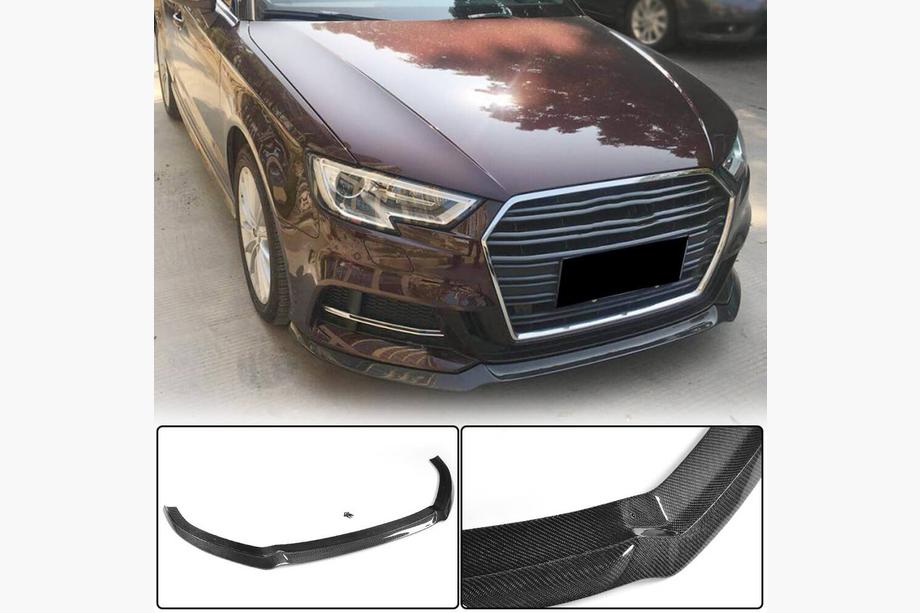 Audi A3 2012-2020 Lip Bara Fata V1 (pentru S-Line 2017-2020 HB, Carbon) Image