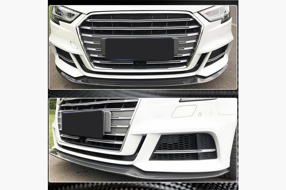 Audi A3 2012-2020 Prelungire bara fata Lip V3 (pentru S-Line Sedan 2017-2020, Carbon) Foto 3