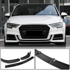 Audi A3 2012-2020 Prelungire buza bara fata Lip V2 (pentru S-Line Sedan 2017-2020, Carbon) foto 1