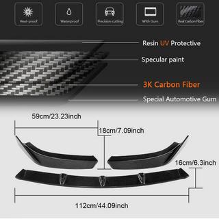 Prelungire buza bara fata Lip V2 (pentru S-Line Sedan 2017-2020, Carbon) Audi A3 2012-2020 foto 4