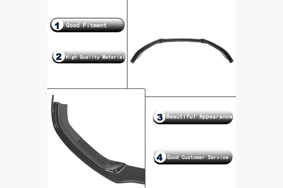 Audi A3 2012-2020 Prelungire bara fata Lip V1 (pentru S-Line 2017-2020 Sedan, Carbon) Foto 5