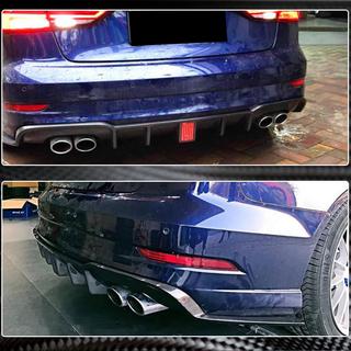 Difuzor bara spate V2 (pentru S-Line Sedan 2017-2020, Carbon) Audi A3 2012-2020 foto 3
