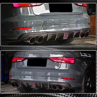 Difuzor bara spate V2 (pentru S-Line Sedan 2017-2020, Carbon) Audi A3 2012-2020 foto 4