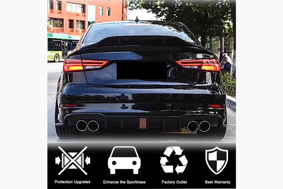 Audi A3 2012-2020 Difuzor bara spate V2 (pentru S-Line Sedan 2017-2020, Carbon) Foto 2