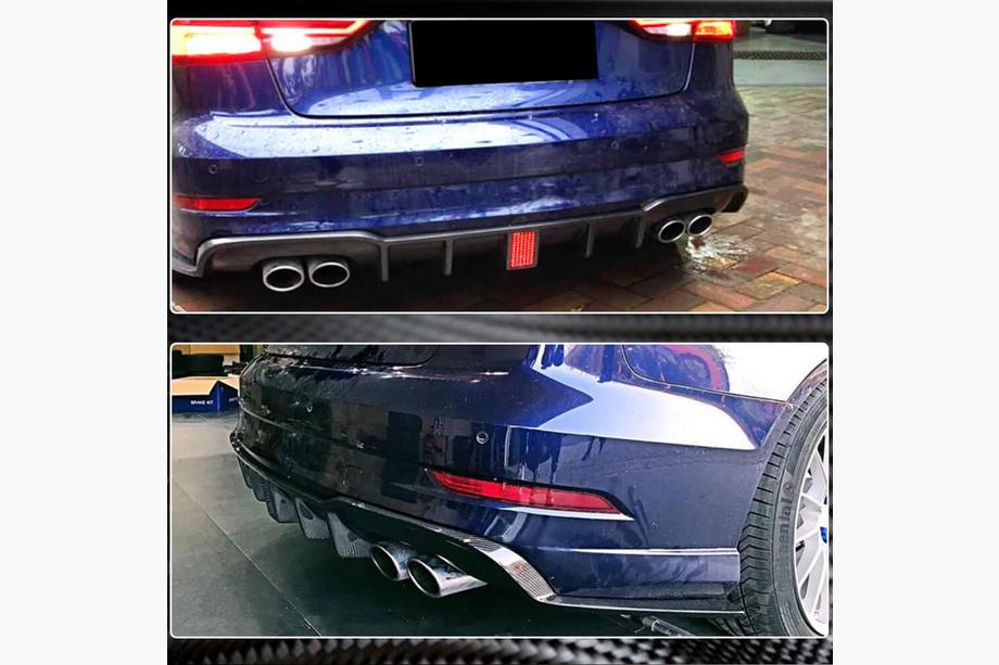 Audi A3 2012-2020 Difuzor bara spate V2 (pentru S-Line Sedan 2017-2020, Carbon) Foto 3
