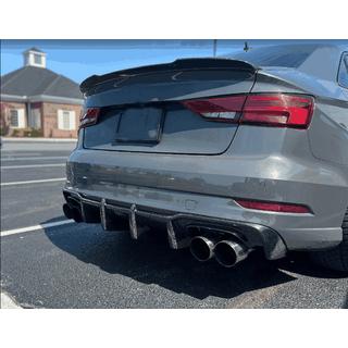 Difuzor bara spate V1 (pentru S-Line Sedan 2017-2020, Carbon) Audi A3 2012-2020 foto 2