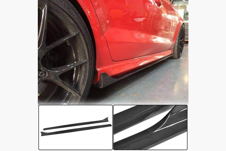 Audi A3 2012-2020 Praguri laterale V2 (pentru S-Line Sedan, Carbon) Foto 1