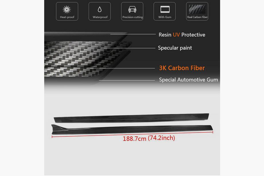 Audi A3 2012-2020 Praguri laterale V2 (pentru S-Line Sedan, Carbon) Foto 4