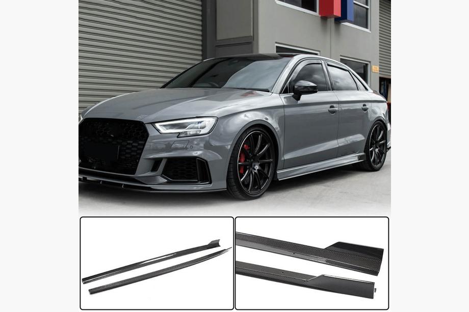 Audi A3 2012-2020 Praguri laterale V1 (pentru S-Line Sedan, carbon) Foto 2