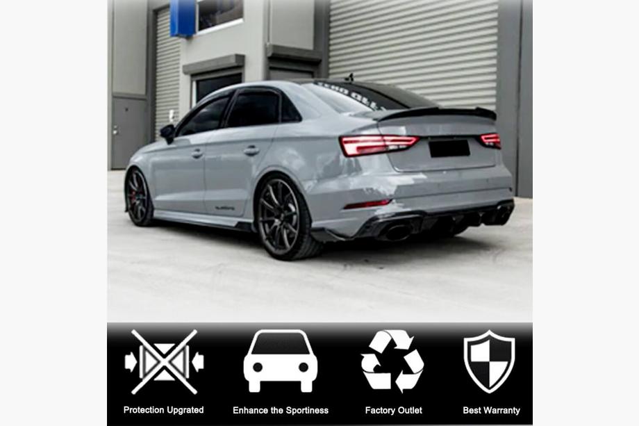 Audi A3 2012-2020 Praguri laterale V1 (pentru S-Line Sedan, carbon) Foto 4