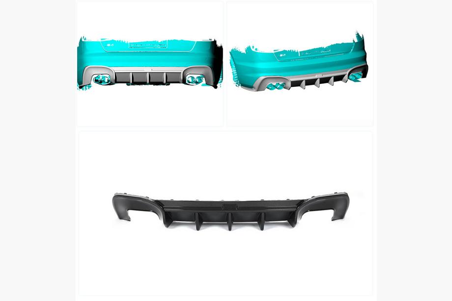 Audi A4 B10 2024- Difuzor Bara Spate V2 (pentru S-Line, Carbon) Foto 2