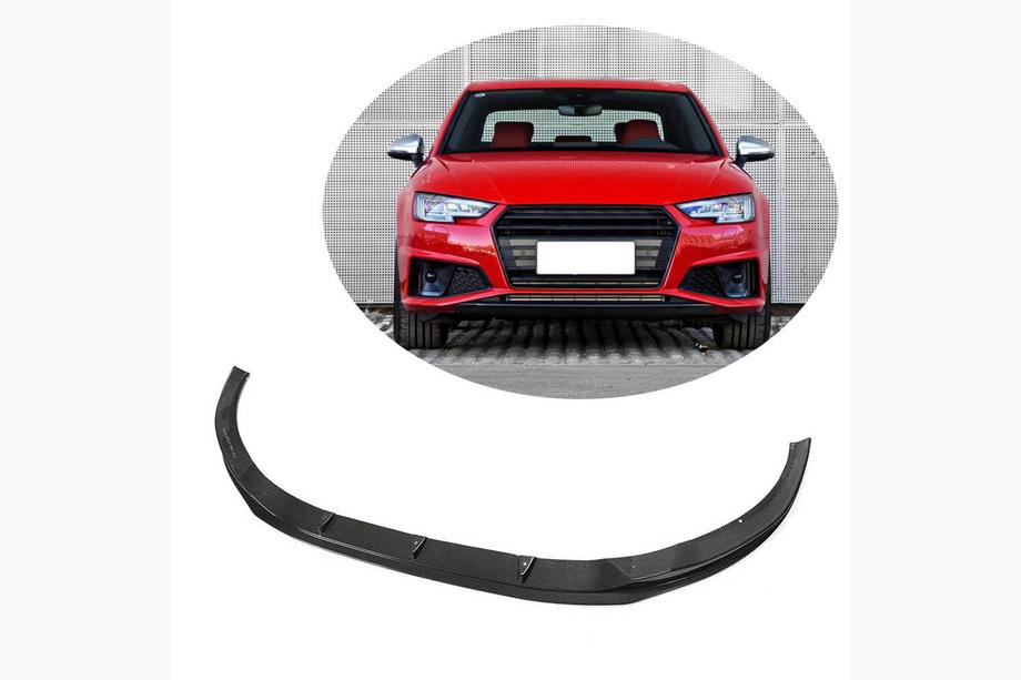 Audi A4 B9 2015-2024 Prelungire bara fata Lip V6 (pentru S-Line Sedan 2015-2019, Carbon) Image