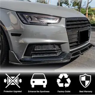 Prelungire lip pentru bara fata Lip V2 (pentru S-Line Sedan 2015-2019, Carbon) foto 3