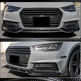 Prelungire lip pentru bara fata Lip V2 (pentru S-Line Sedan 2015-2019, Carbon) foto 4