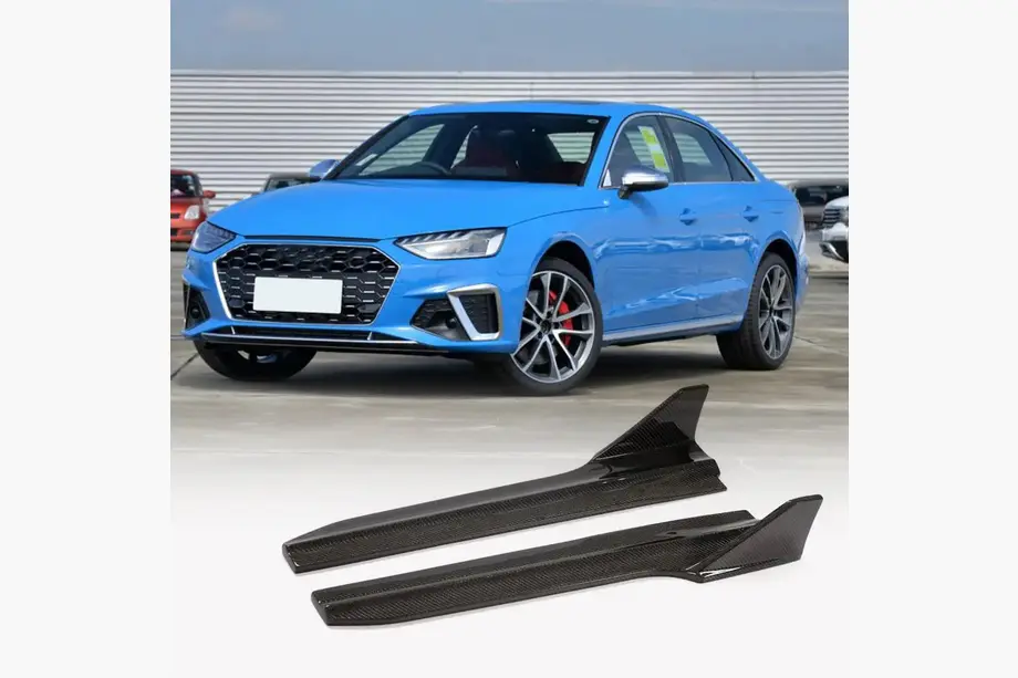 Extensii praguri laterale (pentru S-Line Sedan 2019-2024, Carbon) foto 1