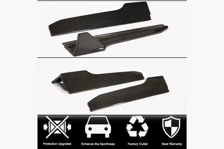 Extensii praguri laterale (pentru S-Line Sedan 2019-2024, Carbon) foto 2