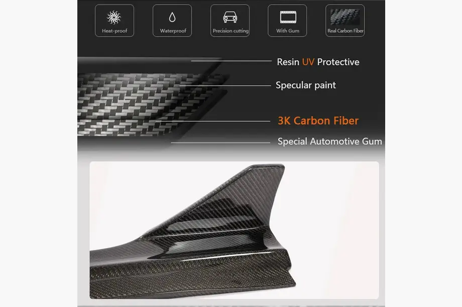 Extensii praguri laterale (pentru S-Line Sedan 2019-2024, Carbon) foto 3
