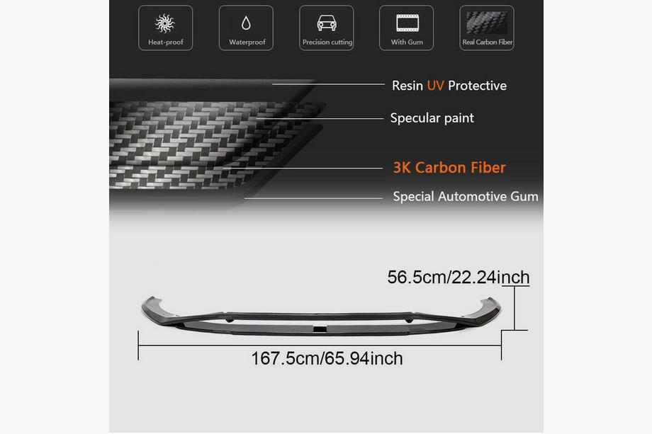 Audi A4 B9 2015-2024 Bara fata lip Lip V2 (pentru S-Line Sedan 2019-2024, Carbon) Foto 6