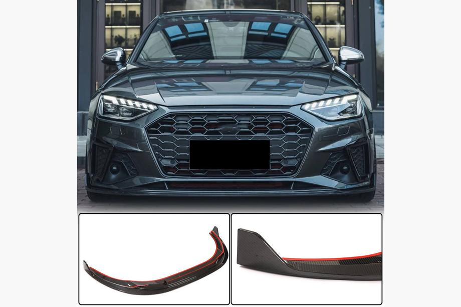 Audi A4 B9 2015-2024 Prelungire bara fata Lip V1 (pentru S-Line Sedan 2019-2024, Carbon) Foto 1