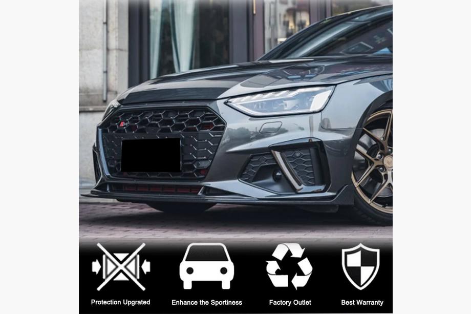 Audi A4 B9 2015-2024 Prelungire bara fata Lip V1 (pentru S-Line Sedan 2019-2024, Carbon) Foto 3