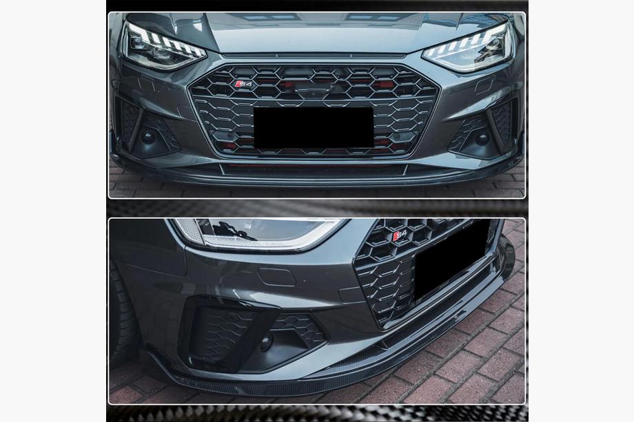 Audi A4 B9 2015-2024 Prelungire bara fata Lip V1 (pentru S-Line Sedan 2019-2024, Carbon) Foto 4