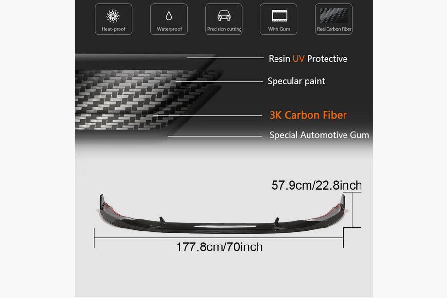 Audi A4 B9 2015-2024 Prelungire bara fata Lip V1 (pentru S-Line Sedan 2019-2024, Carbon) Foto 6