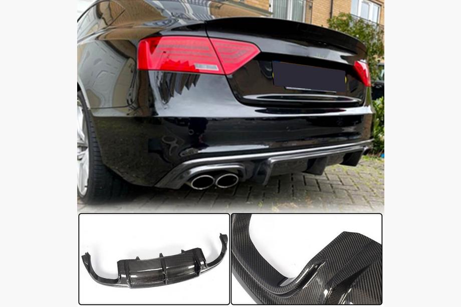 Audi A5 2007-2015 Difuzor Bara Spate V3 (pentru S-Line 2012-2015, Carbon) Image