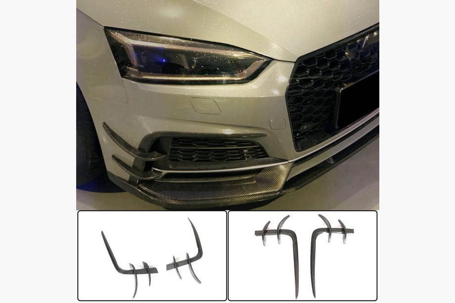 Audi A5 2016-2025 Extensii bara fata Flap V2 (pentru S-Line 2016-2020, Carbon) Image