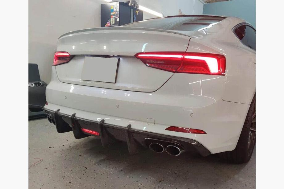 Audi A5 2016-2025 Difuzor Bara Spate V1 (pentru S-Line 2016-2020, Carbon) Foto 2