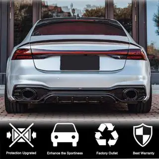 Difuzor bara spate cu tipsuri evacuare (pentru S-Line 2018-2022, Carbon Uscat) Audi A7 2018- foto 3
