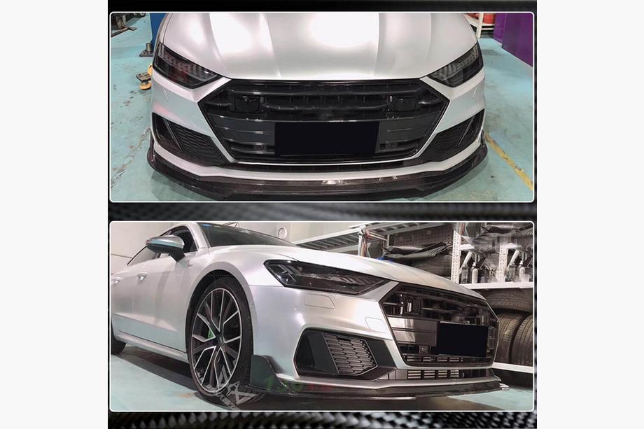 Audi A7 2018- Lip bara fata (pentru S-Line 2018-2022, Carbon) Foto 3