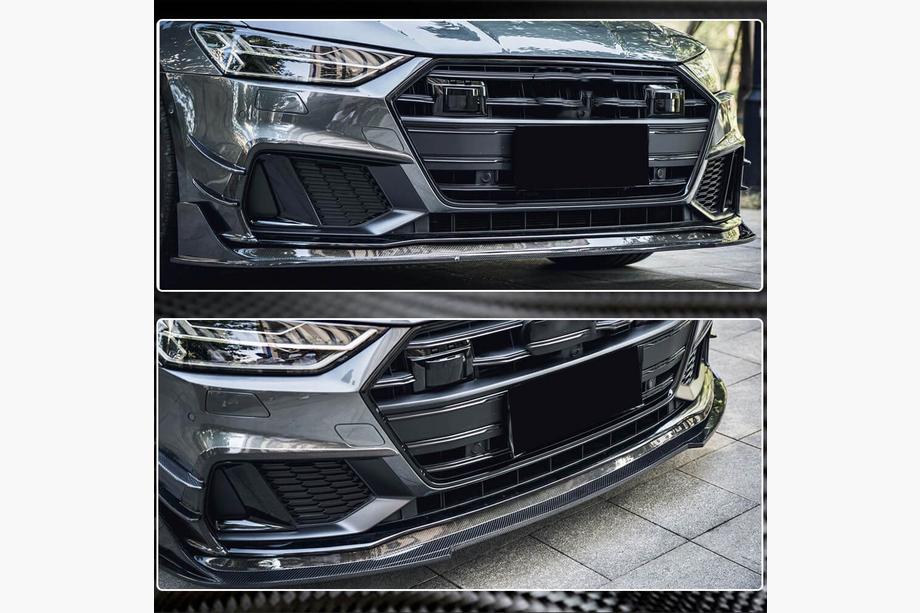 Audi A7 2018- Lip bara fata (pentru S-Line 2018-2022, Carbon) Foto 4