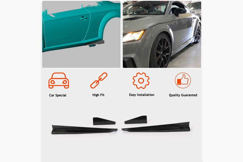 Audi TT 2014-2023 Praguri Laterale (2014-2019, Carbon) Foto 2