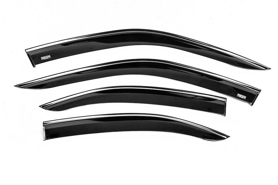 Opel Mokka 2021- Deflectoare geamuri cu ornament cromat (4 buc, Niken) Image