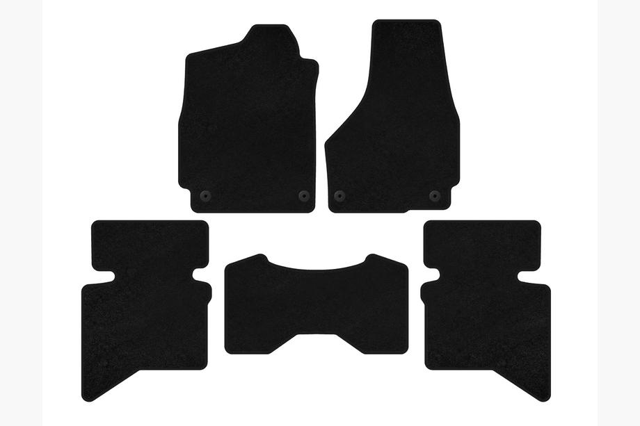 Dodge RAM (DS/DJ/D2) 2009–2024 Covorase textile Premium (2009+, 5 locuri/Cabina dubla, Negru) Foto 1