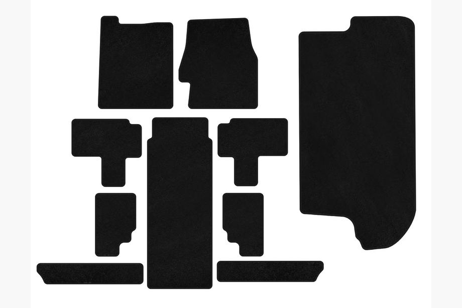 Kia Carnival 2002-2013 Covorase textile Premium (Set complet, Negru) Image