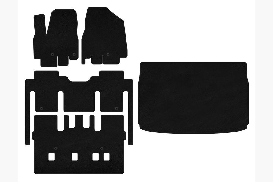 Kia Sedona 2014-2020 Covorase textile Premium (interior complet, 8 locuri, Negru) Foto 1