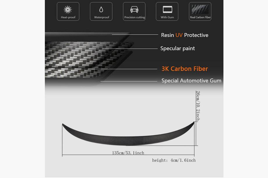BMW X6 F16 2014-2019 Spoiler portbagaj Carbon V1 Foto 5